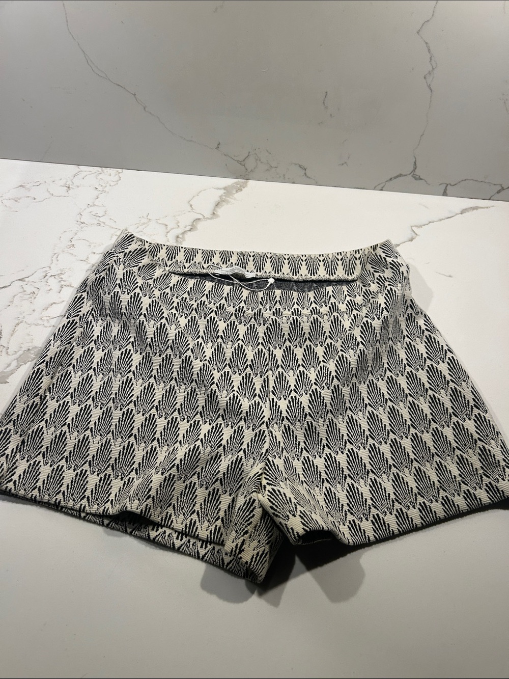 Zara Black and White Patterned Shorts